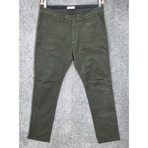 Luca Faloni Cortina Chino Pants Mens US Size 32x30 IT Sz 48 Green Stretch Italy